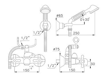 ROMA 3267/305/6 - Bathtub tap / shower tap by RUBINETTERIE STELLA - view 3